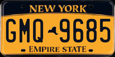NY license plate GMQ9685