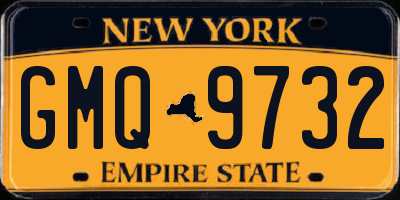 NY license plate GMQ9732