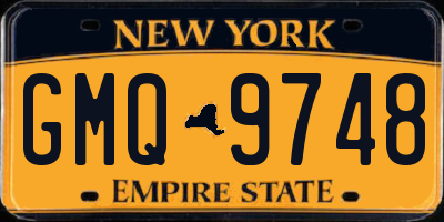 NY license plate GMQ9748