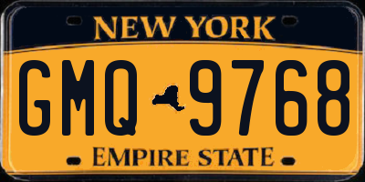 NY license plate GMQ9768
