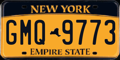 NY license plate GMQ9773