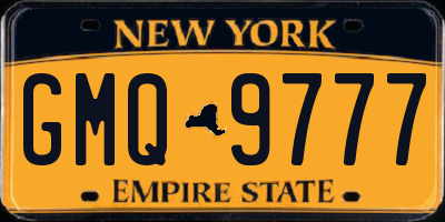 NY license plate GMQ9777