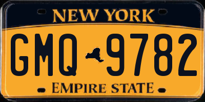 NY license plate GMQ9782