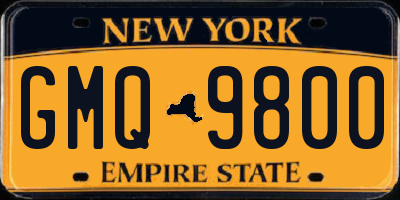 NY license plate GMQ9800