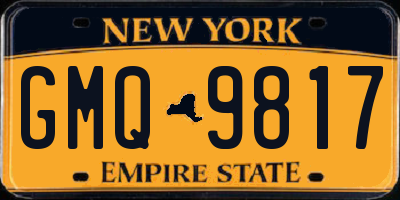 NY license plate GMQ9817
