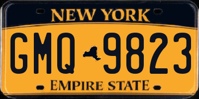 NY license plate GMQ9823