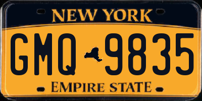 NY license plate GMQ9835