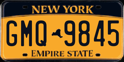 NY license plate GMQ9845