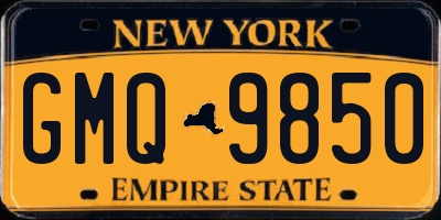 NY license plate GMQ9850
