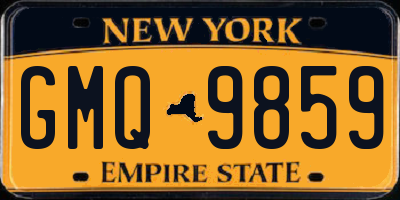 NY license plate GMQ9859