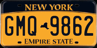 NY license plate GMQ9862