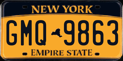 NY license plate GMQ9863