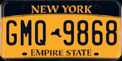 NY license plate GMQ9868