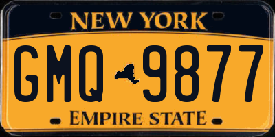 NY license plate GMQ9877