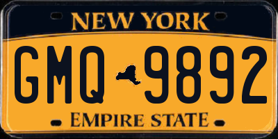 NY license plate GMQ9892