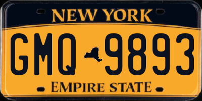 NY license plate GMQ9893