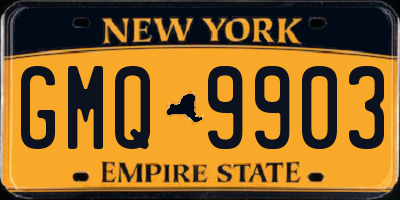NY license plate GMQ9903