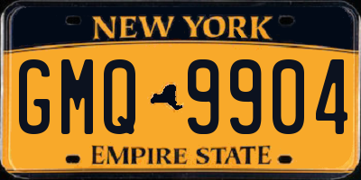 NY license plate GMQ9904