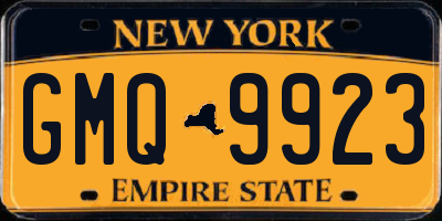 NY license plate GMQ9923