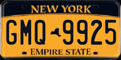 NY license plate GMQ9925