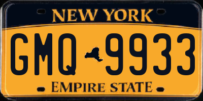NY license plate GMQ9933
