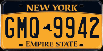 NY license plate GMQ9942