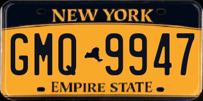 NY license plate GMQ9947