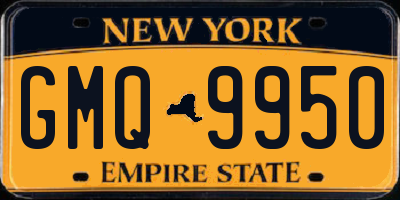 NY license plate GMQ9950