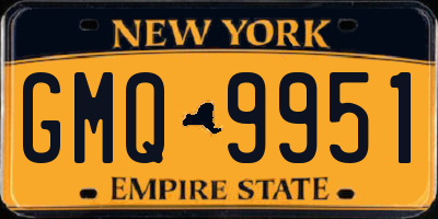 NY license plate GMQ9951