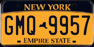 NY license plate GMQ9957
