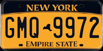 NY license plate GMQ9972