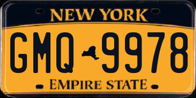 NY license plate GMQ9978