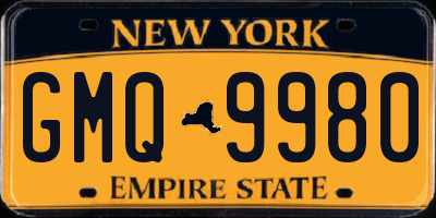 NY license plate GMQ9980