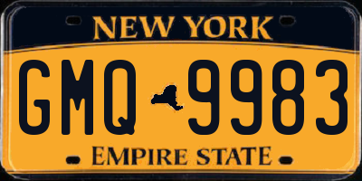 NY license plate GMQ9983
