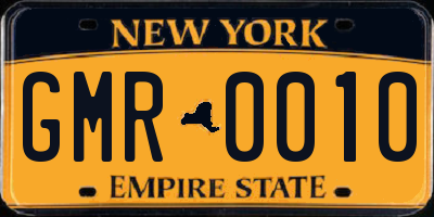 NY license plate GMR0010