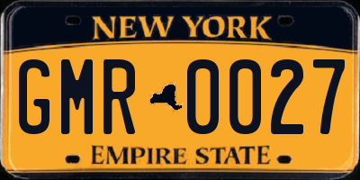 NY license plate GMR0027