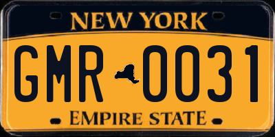 NY license plate GMR0031