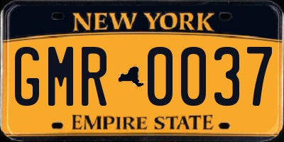 NY license plate GMR0037