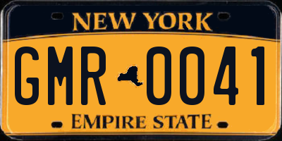 NY license plate GMR0041
