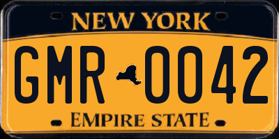 NY license plate GMR0042