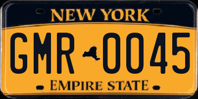 NY license plate GMR0045