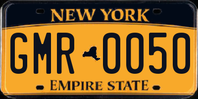 NY license plate GMR0050