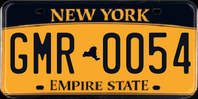 NY license plate GMR0054
