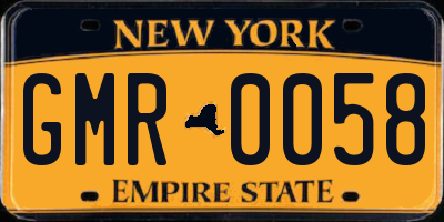 NY license plate GMR0058
