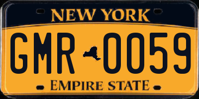 NY license plate GMR0059