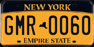 NY license plate GMR0060