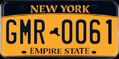 NY license plate GMR0061