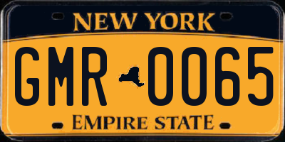 NY license plate GMR0065