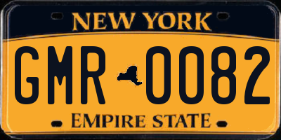 NY license plate GMR0082