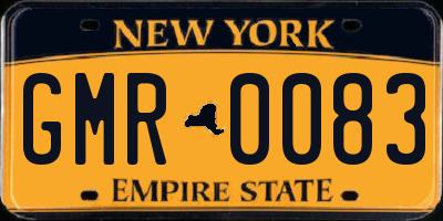 NY license plate GMR0083